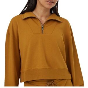 Tentree 1/4 Zip Fleece Golden Brown/Mustard